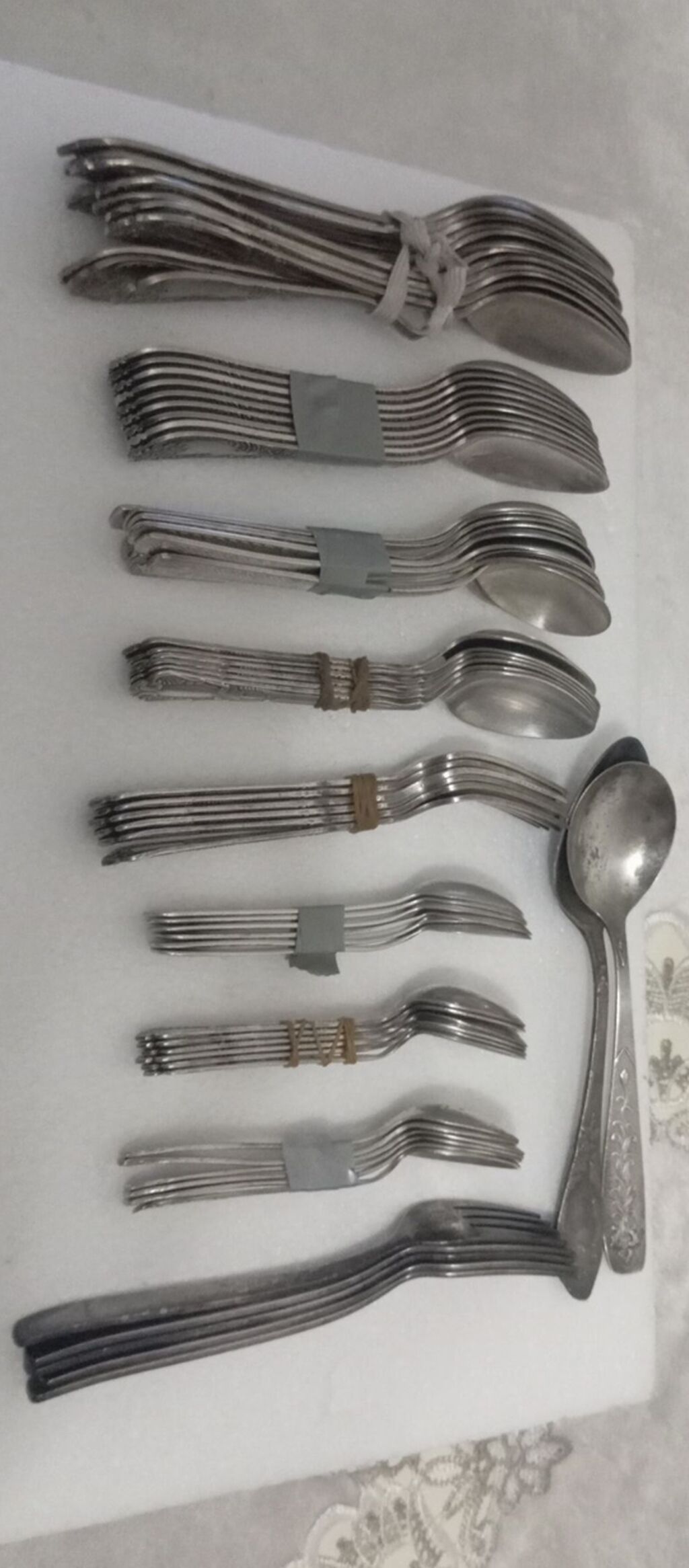 Mətbəx dəsti – müxtəlif ölçülü və naxışlı paslanmayan metal çəngəl və — Mallar, Sumqayıt (4)