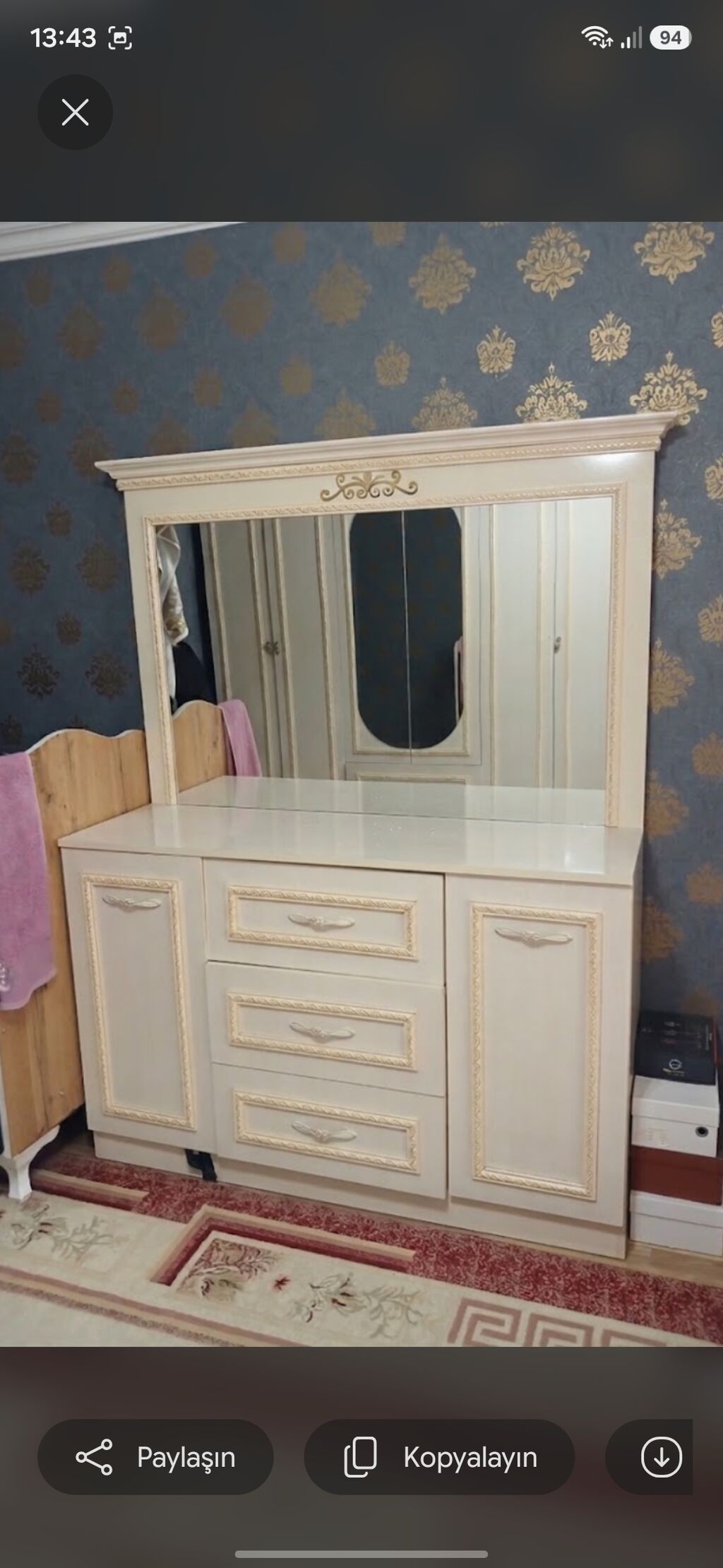 Klassik üslubda yataq otağı mebel dəsti Tərkibi: - Geniş 6 qapılı — Mebel, Bakı (2)