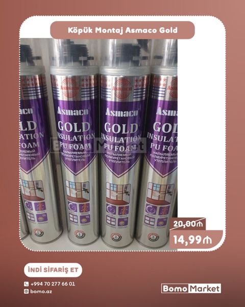 Asmaco Gold Insulation PU Foam – peşəkar montaj və izolyasiya üçün — Bakı