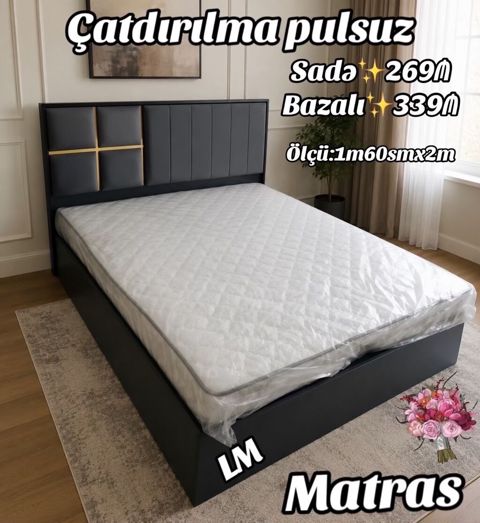 Matras və çarpayı dəsti - Ölçü: 1.60 m x 2.00 m - İki variant — Bakı