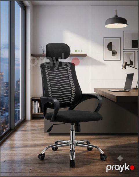 Erqonomik ofis kreslosu Qara rəngli, müasir dizaynlı ofis kreslosu iş