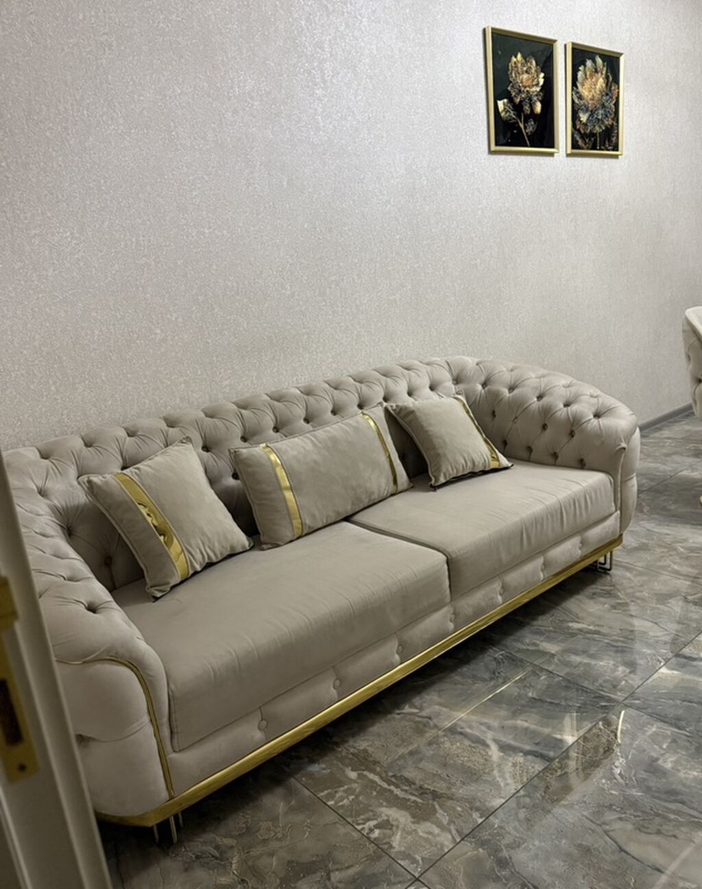 Divan, İşlənmiş, Açılmayan, Vеlur parça, Ödənişli çatdırılma — Mebel, Bakı (2)