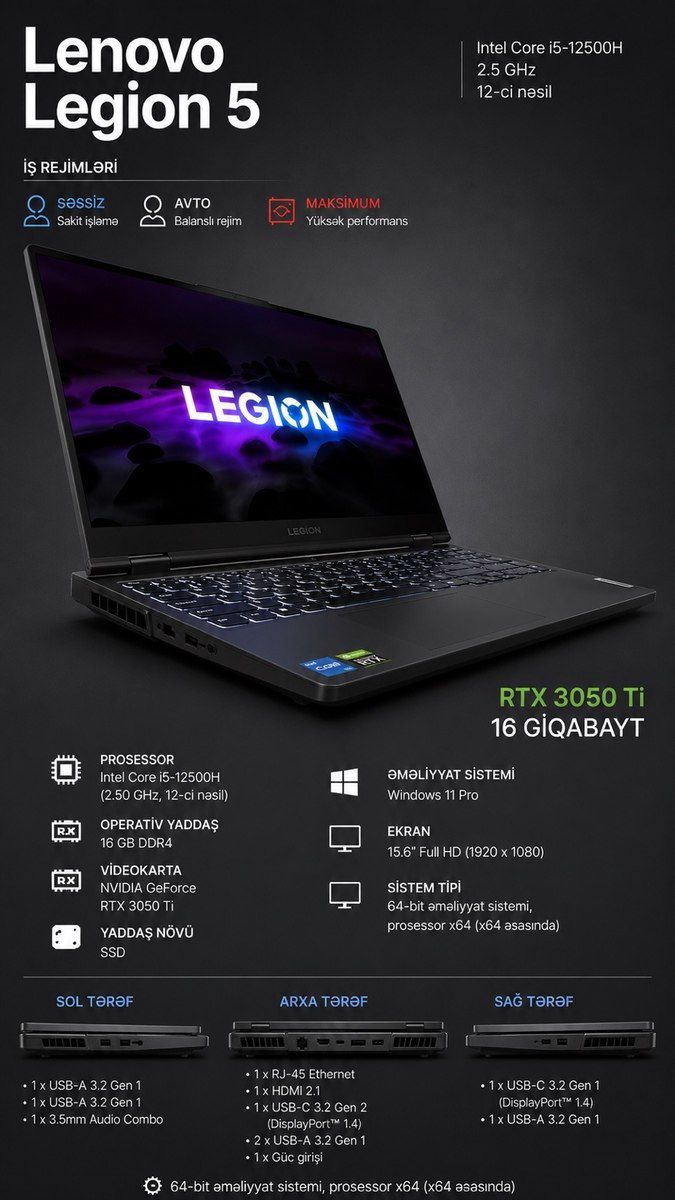 Lenovo Legion 5 — Elektronika, Sumqayıt (4)