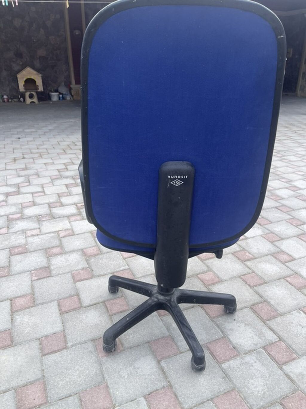 Ofis kreslosu Göy rəngli, yumşaq parça Yaxşı vəziyyətdə — Ofis mebeli, Digah (2)