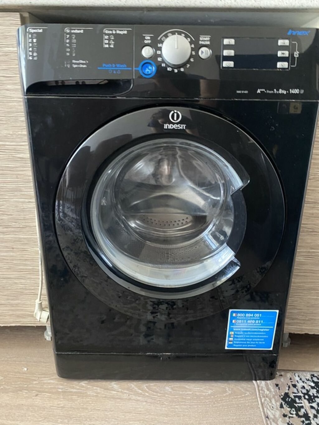 Paltaryuyan maşın Indesit, 8 kq, İşlənmiş, Avtomat, Qurutma var, Kredit yoxdur, Ünvandan götürmə — Paltaryuyan maşınlar, Qobu (3)
