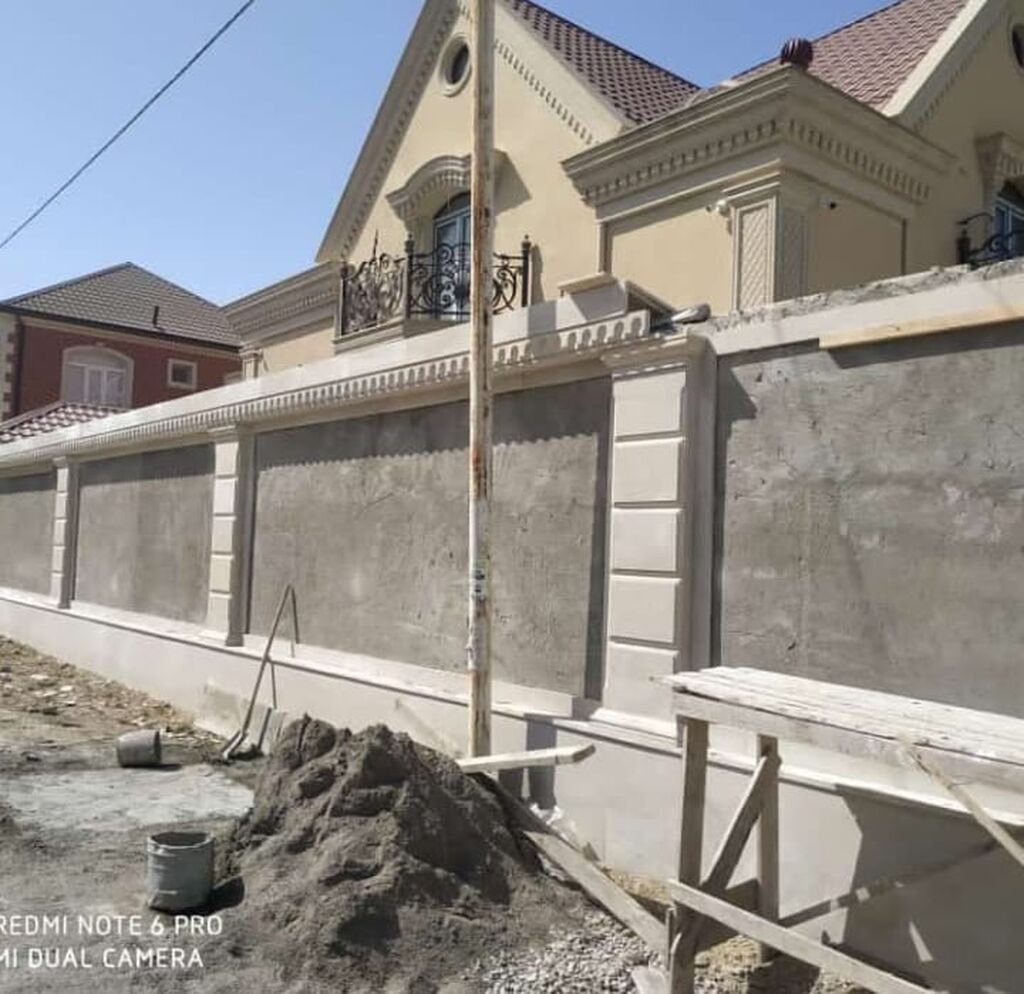 Görülən işler aqlay işi tarsofqa pileken ve yer döşeme işi iş — Fasad işləri, Bakı (7)