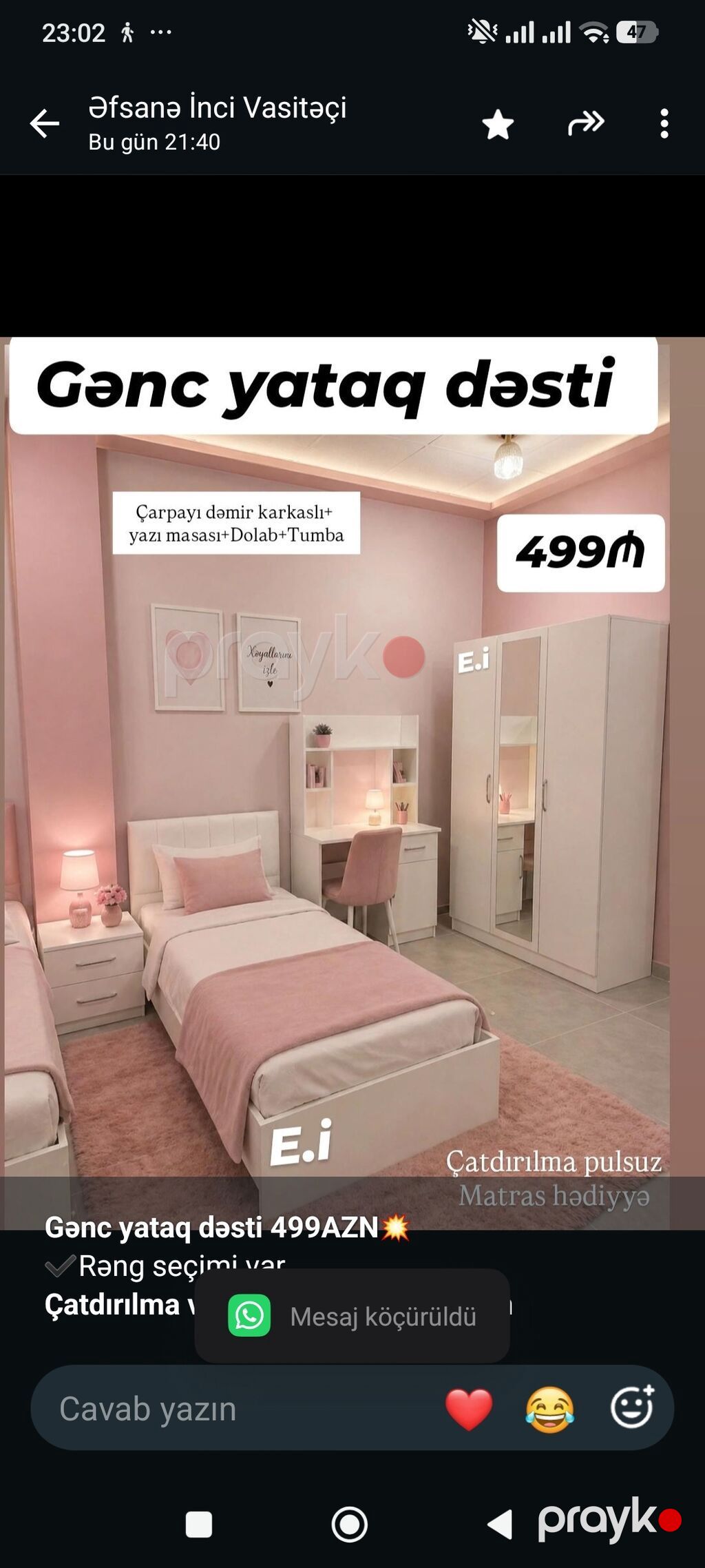 *Gənc yataq dəsti 499AZN Rəng seçimi var *Çatdırılma və — Mebel, Bakı