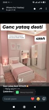 *Gənc yataq dəsti 499AZN Rəng seçimi var *Çatdırılma və — Ürünler
