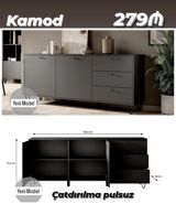 Kamod – Yeni Model - Rəng: tünd boz/qartal boz ton - Ölçülər — Ürünler