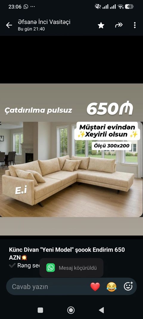 *Künc Divan "Yeni Model" şoook Endirim 650 AZN Rəng seçimi var — Bakı