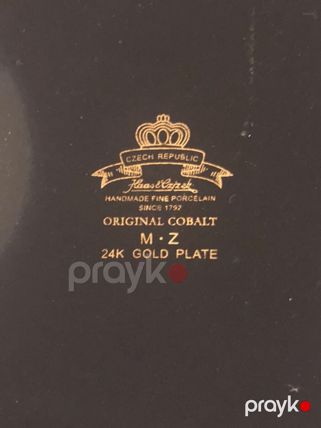 Çexiya Kobalt Vaza — Haas & Czjzek (24K Gold Plate) — Süfrə qabı, Bakı (4)