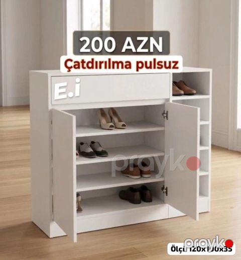 Ağ rəngli ayaqqabı dolabı - Qiymət: 200 AZN - Çatdırılma pulsuz