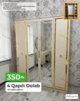 4 qapılı geyim dolabı - Ölçü: 47×200×160 sm - Material: 18 mm laminat — Мебель
