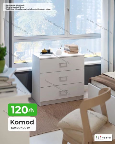 Məhsul: Komod - Ölçülər: 40 90 90 sm - Material: 18 mm laminat — Bakı