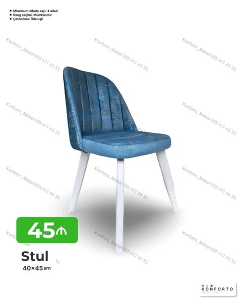 Mebel kateqoriyası: Stul - Model: Yumşaq oturacaqlı, bel hissəsi dik — Bakı
