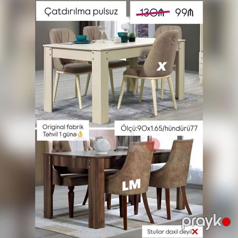 Tək masa Hazır Fabrik istehsalı Tək masa 99₼ Masa hazır Original