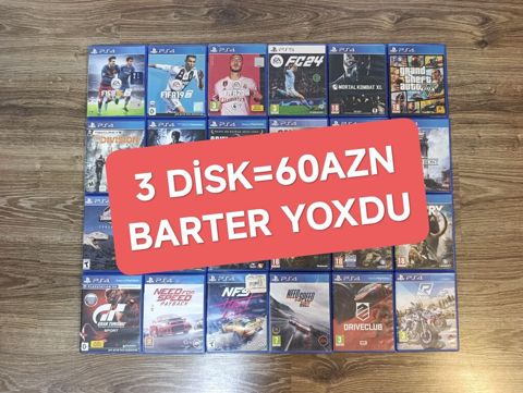 1disk=25azn / 3disk=60 Şəkildə olan disklərdi–başqa disk yoxdu Qiymət — Bakı