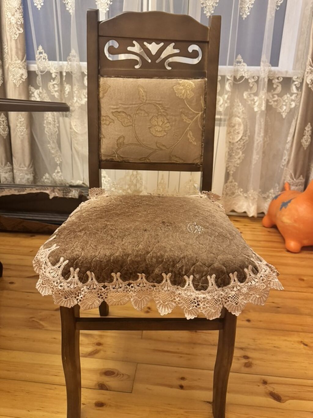 Qonaq otağı üçün, İşlənmiş, Açılmayan, Dördbucaq masa, 6 stul — Mebel, Bakı (2)