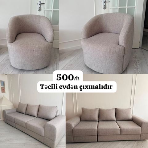 Divan kreslo dəsti satılır 500₼. evdən çıxmalıdır İdeal — Bakı