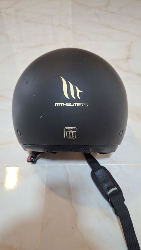 MT Helmets Street açıq tip motosiklet kaskı - Rəng: mat qara, qızılı — Bakı