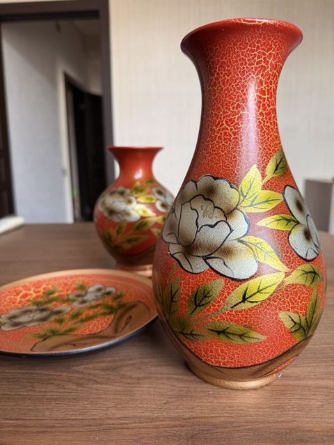 Dekorativ keramika dəsti-3 eded bir yerde - Tərkib: 2 ədəd vaza + 1 — Bakı