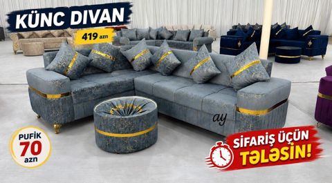 Künc divan dəsti – müasir dizayn və rahatlıq bir arada. - Rəng — Bakı