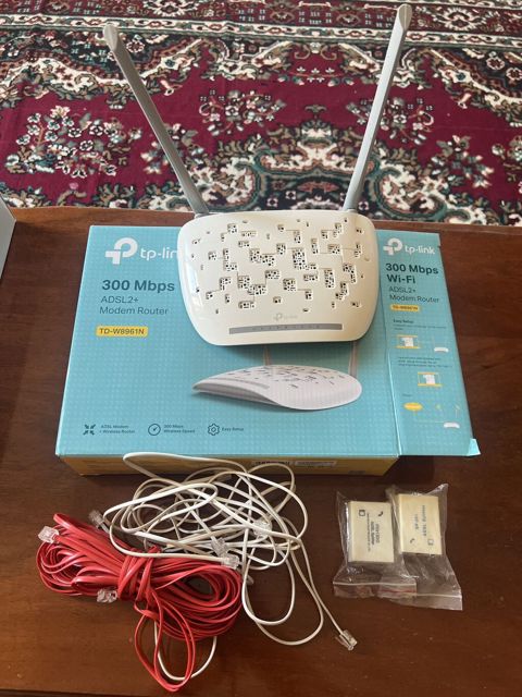 TP-Link 300 Mbps Wifi ADSL2+ Modem Router 2 ədəd Adsl Splitter + — Qobu