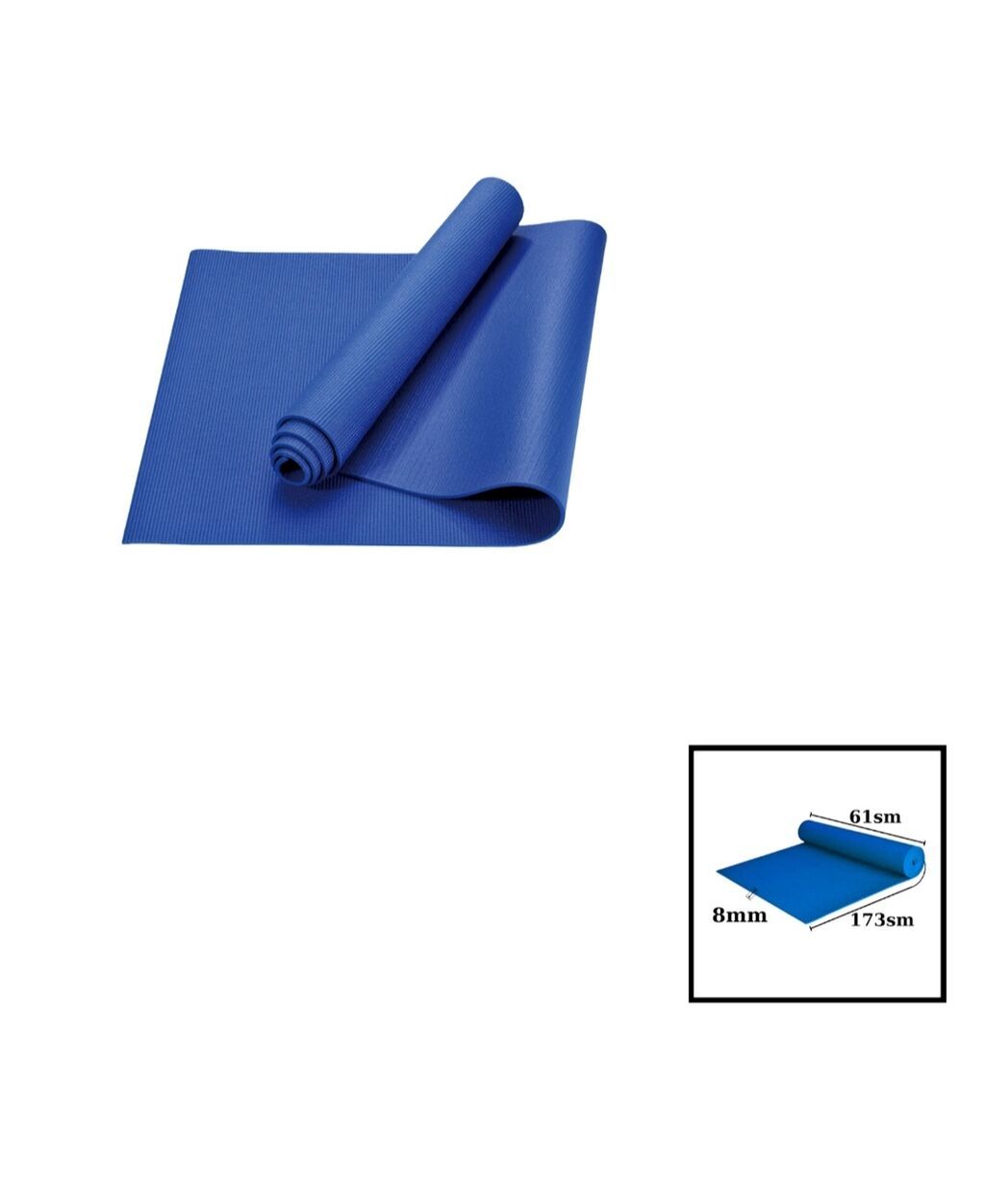 Məhsul: Yoqa/fitnes matı - Rəng: Mavi - Ölçülər: 173 sm uzunluq x 61 — İdman və istirahət, Gəncə