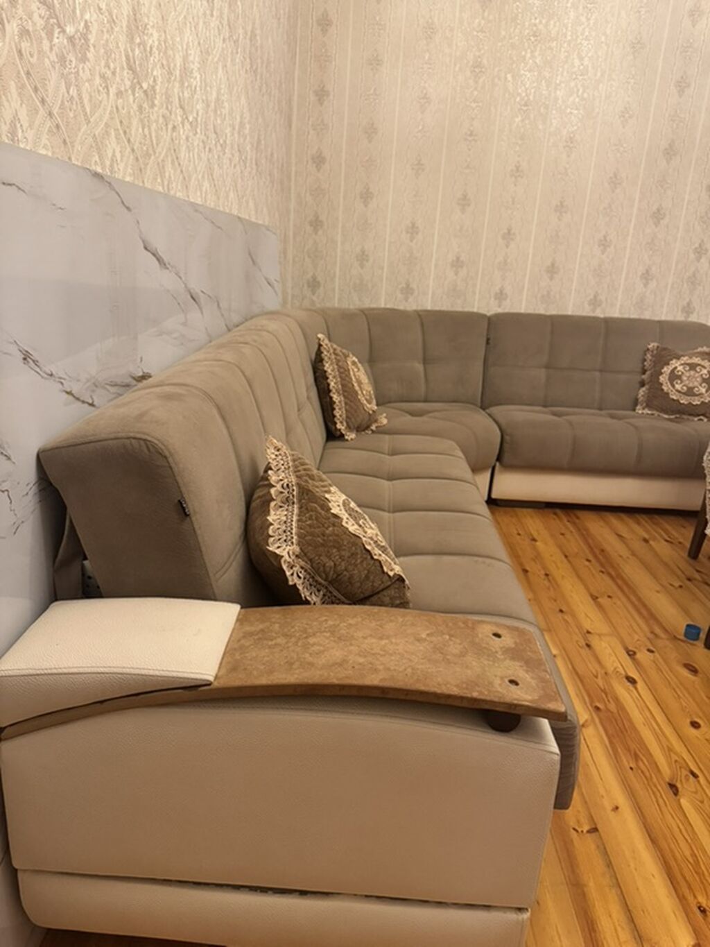Qonaq otağı üçün L formalı yumşaq künc divanı. Dizaynı müasir üslubda — Mebel, Bakı (9)