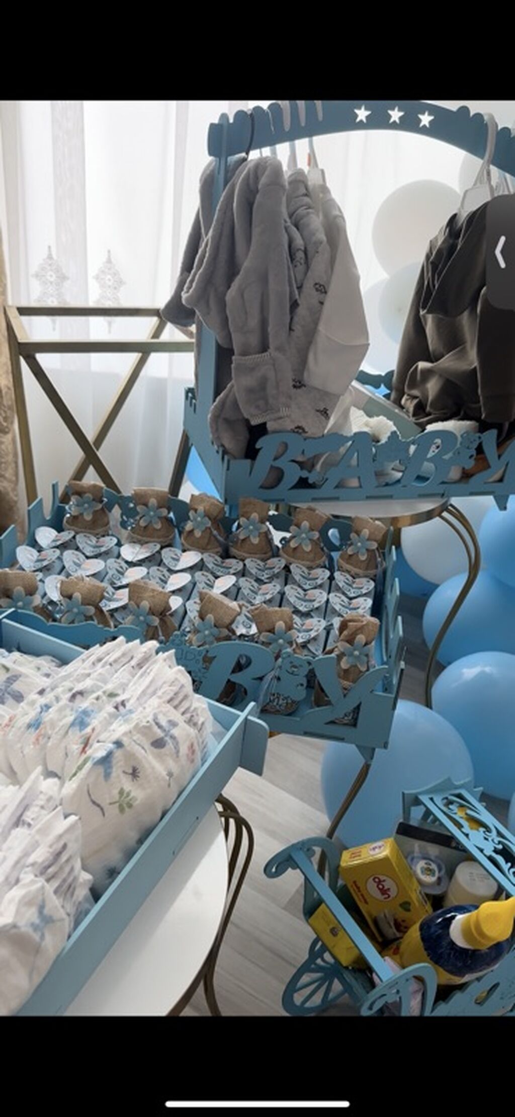 Mavi temalı “Baby Boy” dekor və aksesuar seti - Körpə — Xidmətlər, Masazır (3)