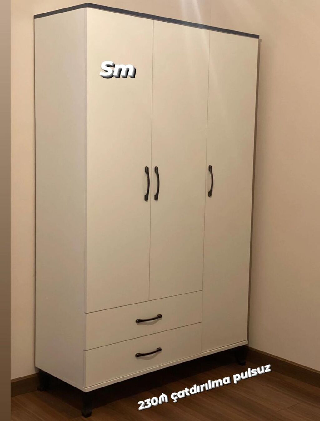 Üçqapılı paltar şkafları – müxtəlif modellər - Korpus: Laminat/MDF — Mebel, Digah (2)