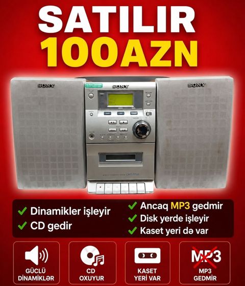 Sony CMT-EP30 mini kompo­nent sistem Xüsusiyyətlər: - Güclü və təmiz — Bakı