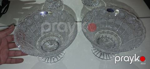 Bohemia kristal meyvə qabları – 2 ədəd dəst - Material: Orijinal