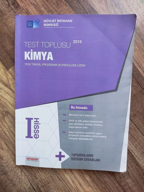 Məhsul: “Test Toplusu – Kimya (Yeni Təhsil Proqramı – Kurikulum üzrə) — Xırdalan