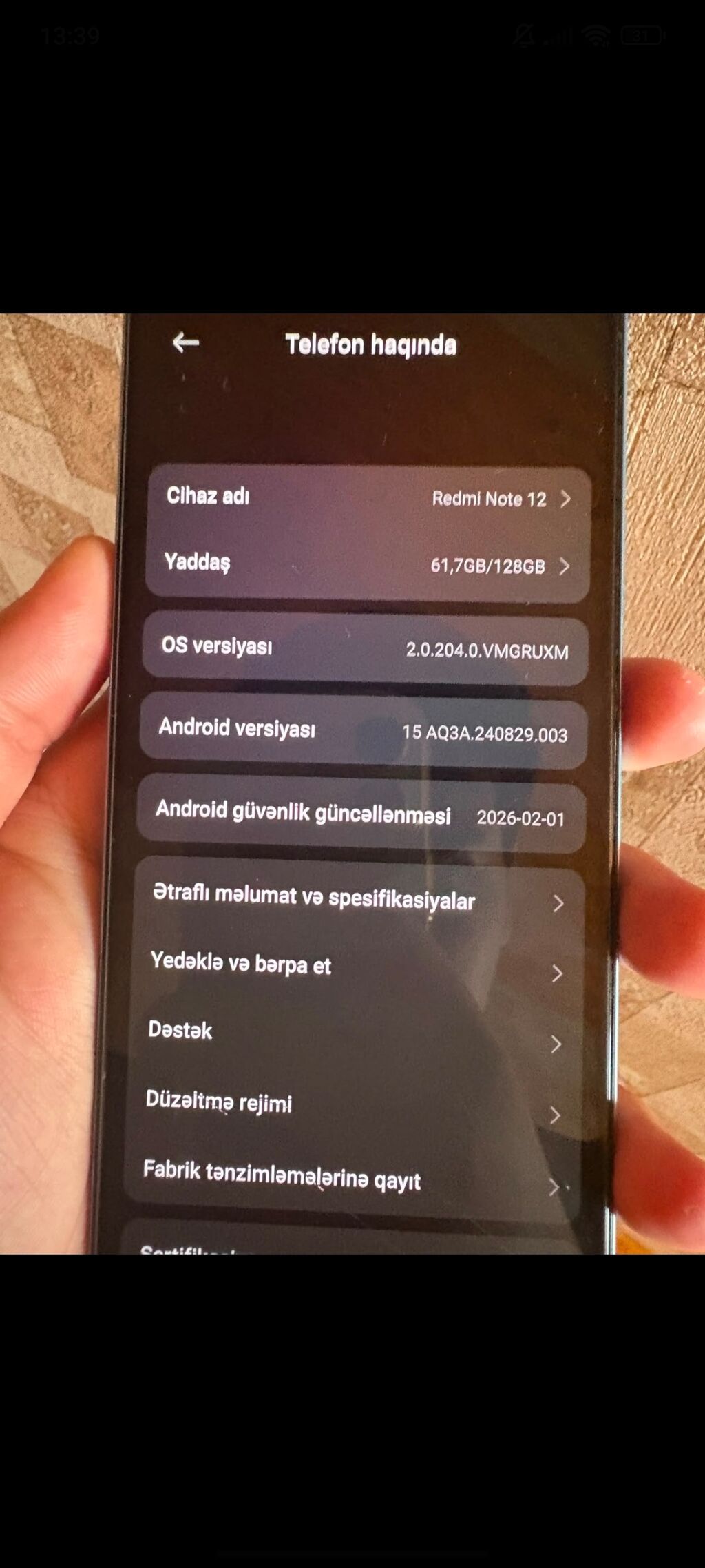 Redmi Note 12, 128 GB, rəng - Mavi, Barmaq izi, Face ID — Elektronika, Digah (7)