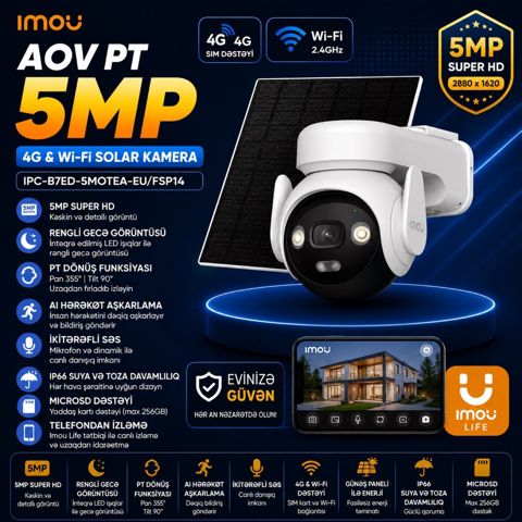 Günəş paneli 4G kamera 5mp Wi-Fi kamera — Bakı