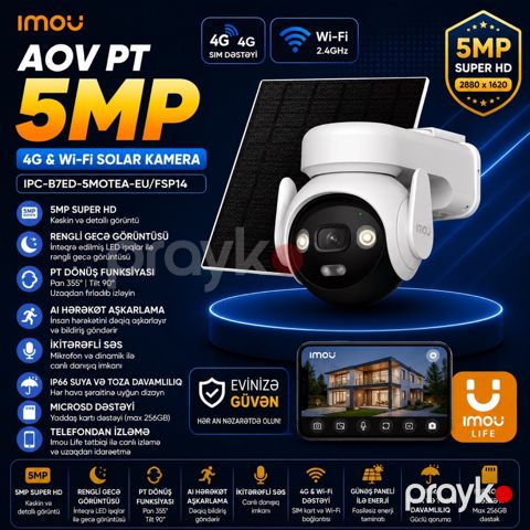 Günəş paneli 4G kamera 5mp Wi-Fi kamera — Bakı