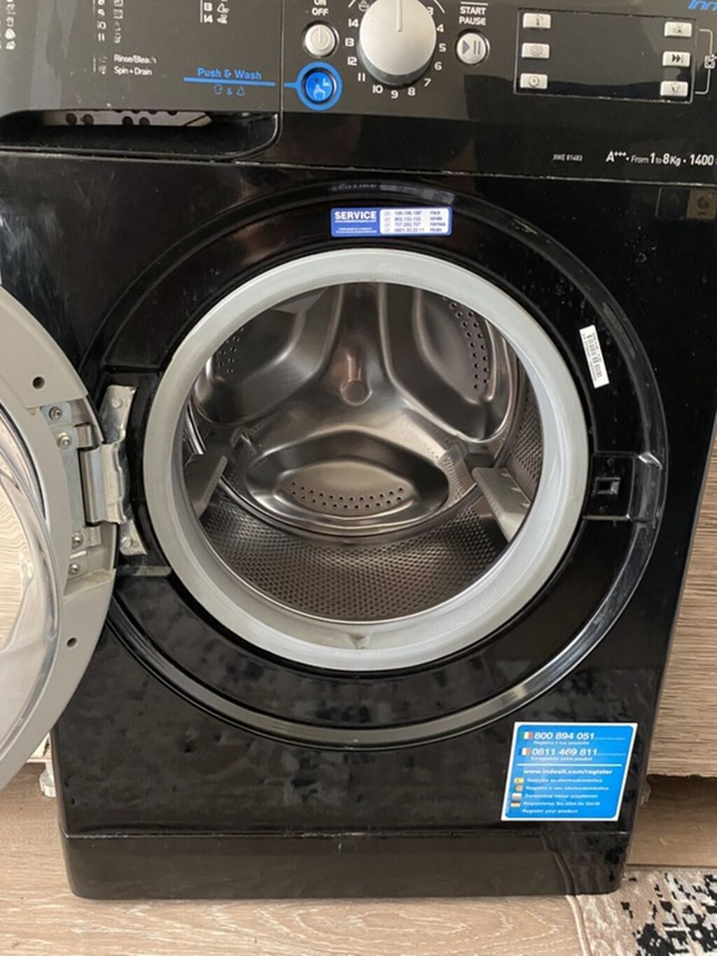Paltaryuyan maşın Indesit, 8 kq, İşlənmiş, Avtomat, Qurutmasız, Kredit yoxdur, Ünvandan götürmə — Paltaryuyan maşınlar, Qobu (3)