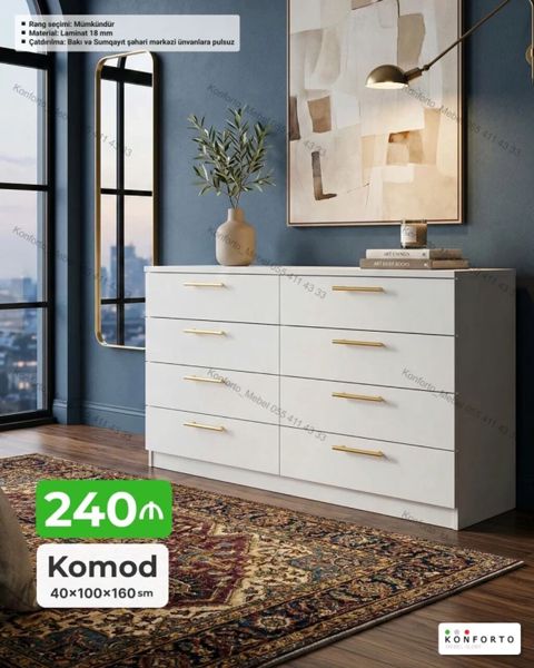 Komod – 40×100×160 sm ölçülərdə - Material: 18 mm laminat - Rəng — Bakı