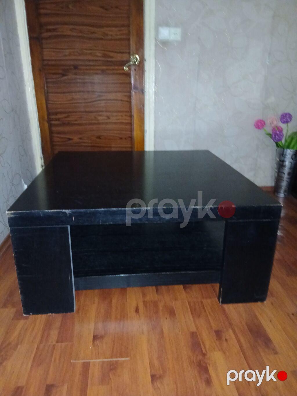 Kvadrat masa, Açılmayan, Təkərsiz, Teksturalı laminat, Zəmanətsiz — Mebel, Bakı (4)