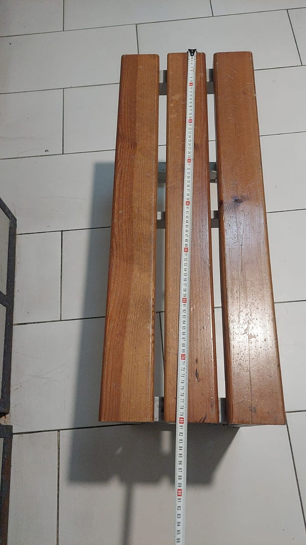 Metall karkaslı taxta oturacaq/skamya - Dizayn: loft üslubunda, düz — Mebel, Bakı (3)