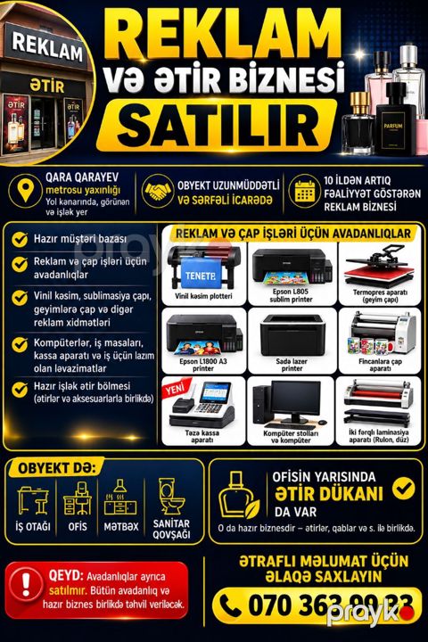 Reklam biznesi satılır (obyekt ucuz qiymətə arendadadı)obyekt — Bakı