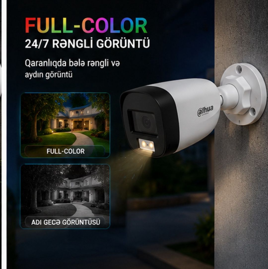 Dahua 2MP Kamera Full Color 20M Mikrofon IP67 — Təhlükəsizlik sistemləri, Bakı (6)