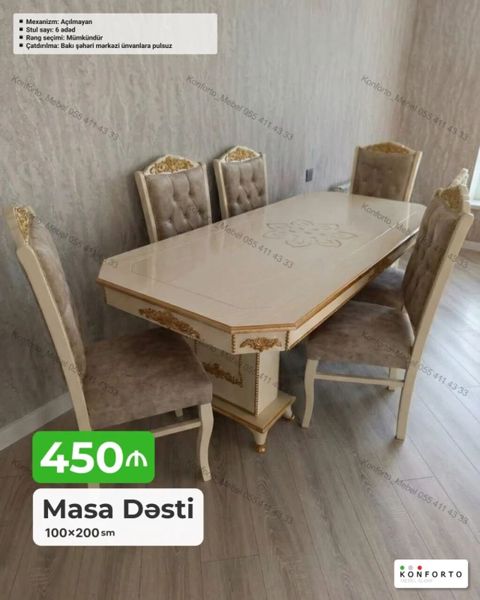 Masa Dəsti – klassik dizayn - Ölçü: 100×200 sm - Mexanizm: Açıqlmayan — Bakı