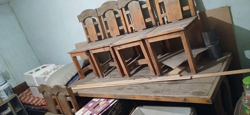 Taxta stullar – 5 ədəd dəst - Material: tamamilə ağac (kütləvi — Stullar, Bakı (2)