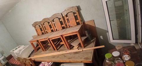 Taxta stullar – 5 ədəd dəst - Material: tamamilə ağac (kütləvi — Bakı