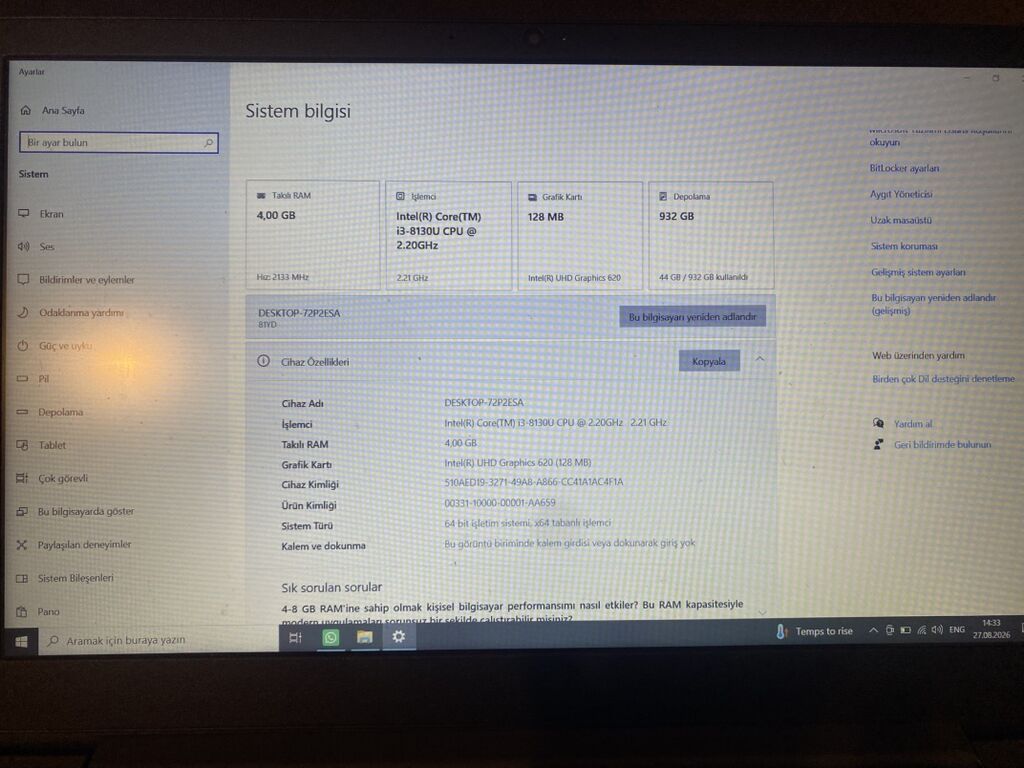 İşlənmiş Lenovo Flex, 15.6 Intel Core i3, 1 TB, Ünvandan götürmə, Ödənişli çatdırılma — Lenovo, Bakı (3)