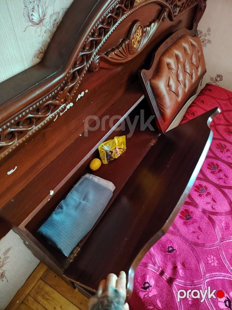 Klassik üslubda iki nəfərlik taxta çarpayı - Material: massiv ağacdan — Digah