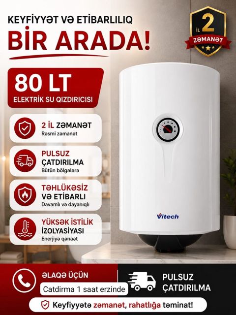 Su qızdırıcısı Ariston 80 L — Bakı