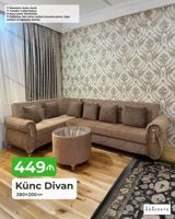 Künc divan – 280×200 sm Mexanizm: açılan, bazalı (yataq funksiyası — Mebel